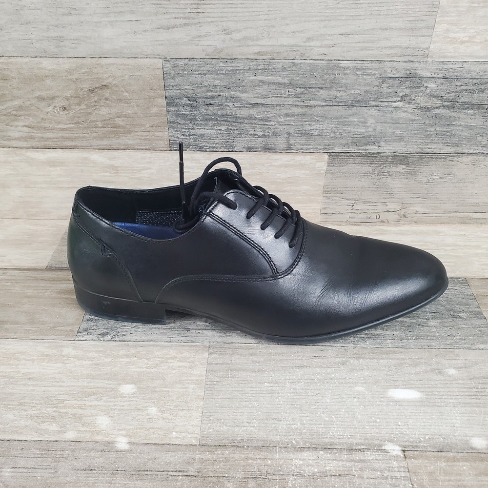 Vince Camuto Jensin Mens Dress Shoes Sz 11 M Matte Black Leather Lace-Up Oxfords